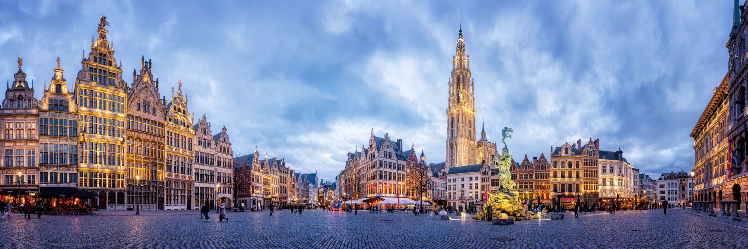 Antwerp panorama city view market square